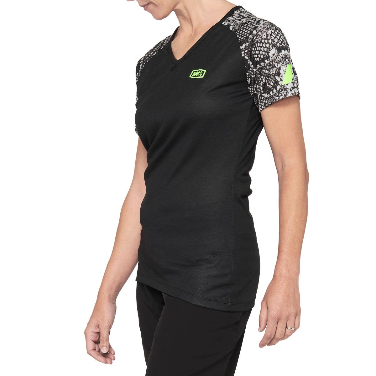 100% Airmatic Short Sleeve Women's Jersey Black/Python