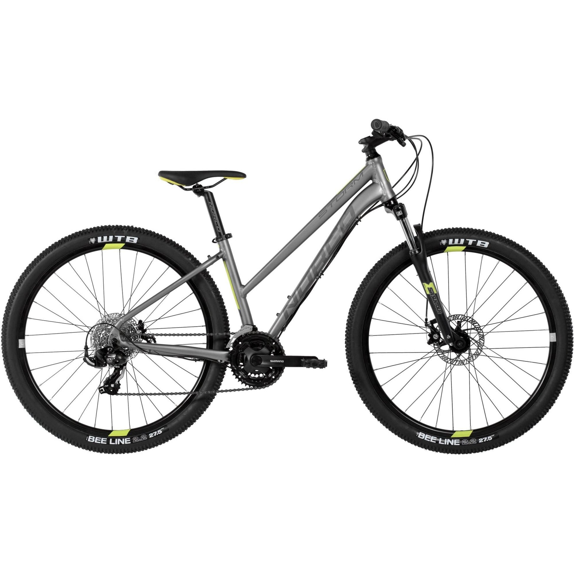 Norco Storm 7.4 Step Through Womens Mountain Bike Silver/Citron/Black (2017)