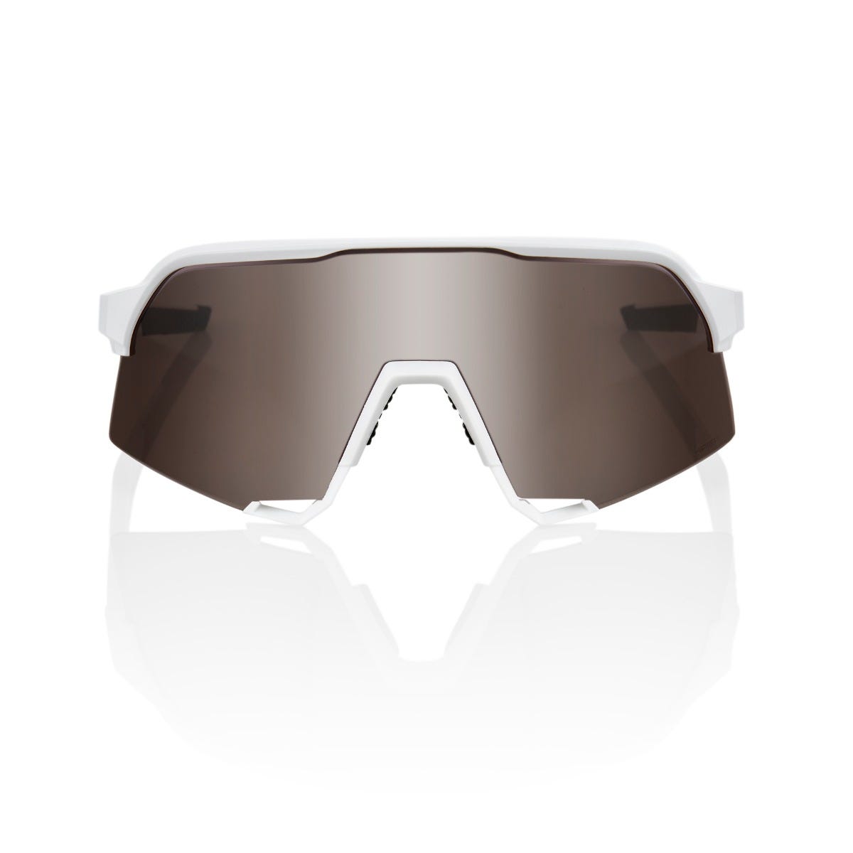 100% S3 Sunglasses White with HiPER Silver Lens