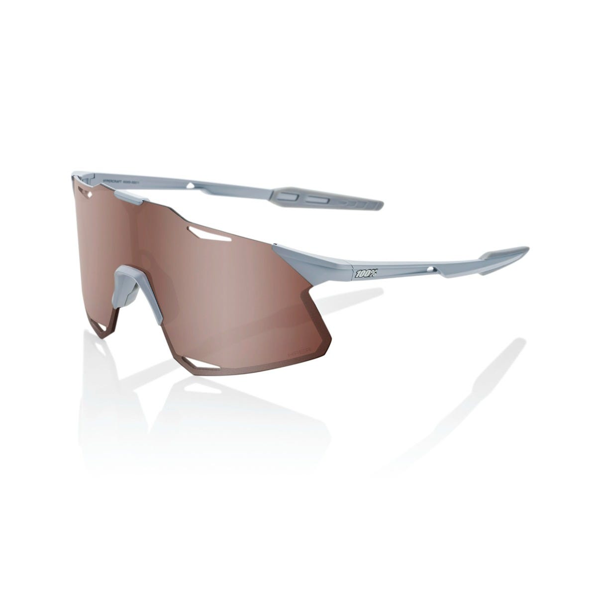 100% Hypercraft Sunglasses Matte Stone Grey - HiPER Crimson Silver Mirror Lens