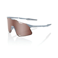 100% Hypercraft Sunglasses Matte Stone Grey - HiPER Crimson Silver Mirror Lens