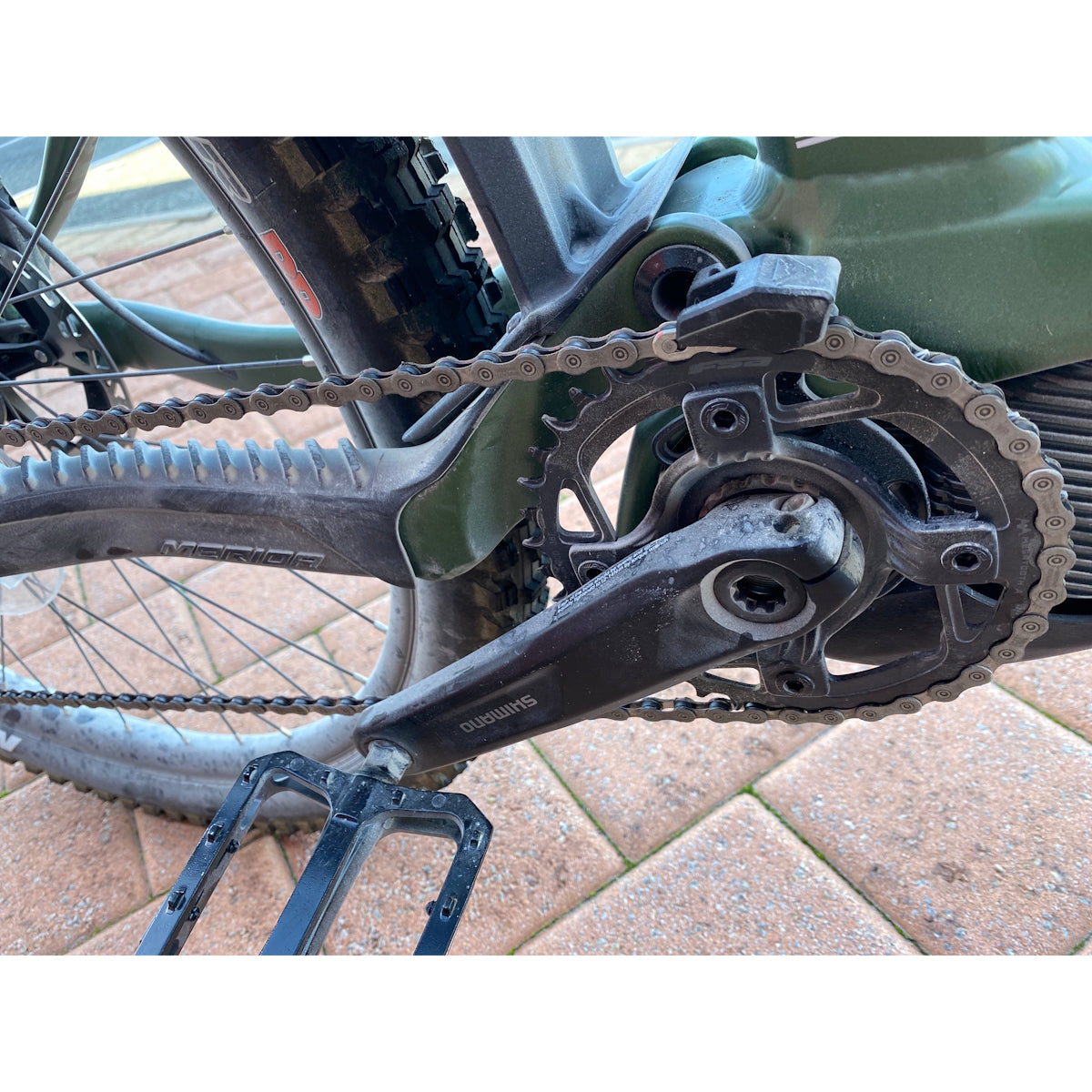 EX-DEMO Merida eOne-Sixty 675 Electric Dual Suspension Mountain Bike Silk Fog Green/White (Small)