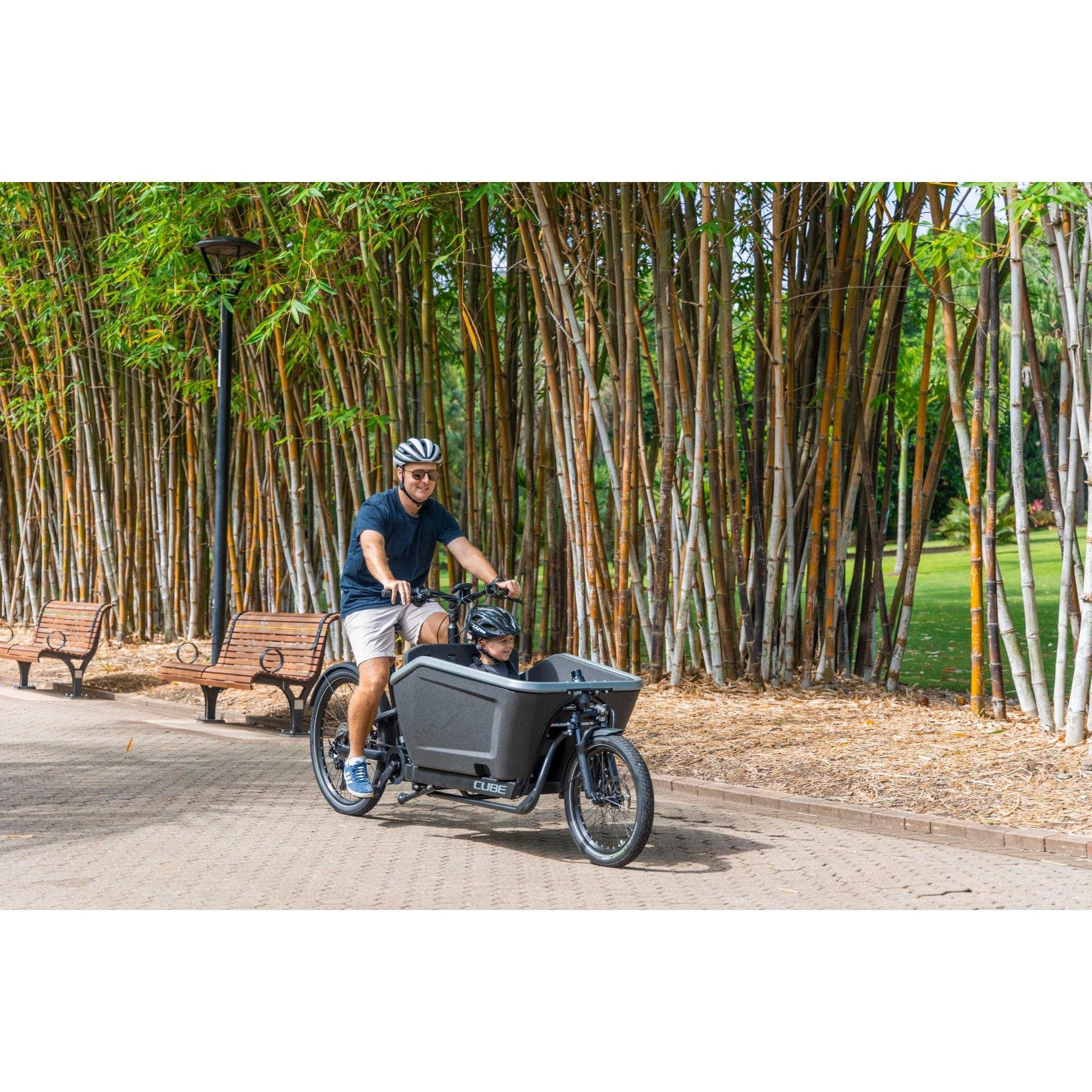 Cube Cargo Sport Dual Hybrid 1000 Electric Cargo Bike Flash Grey/Black
