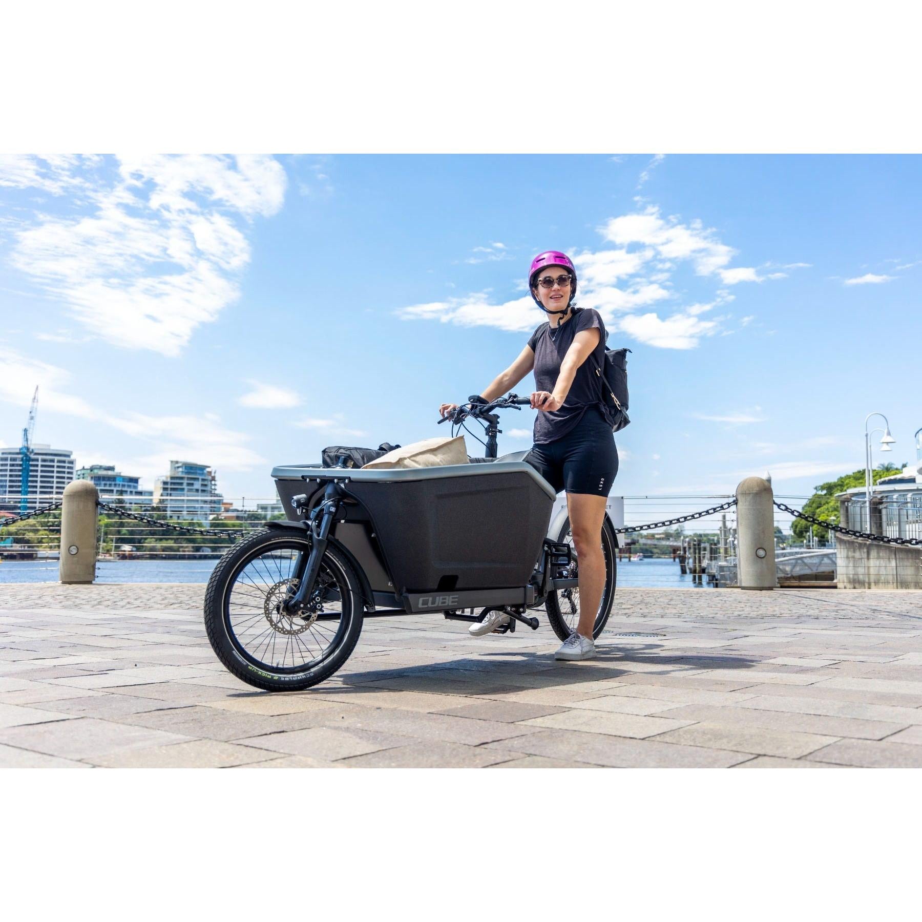 Cube Cargo Sport Dual Hybrid 1000 Electric Cargo Bike Flash Grey/Black
