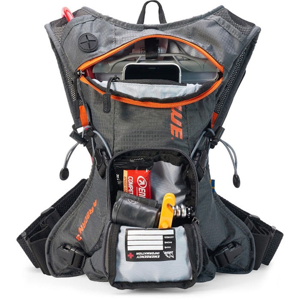 USWE 21 Airborne 3 Elite Hydration Pack 2.0L Grey/Orange