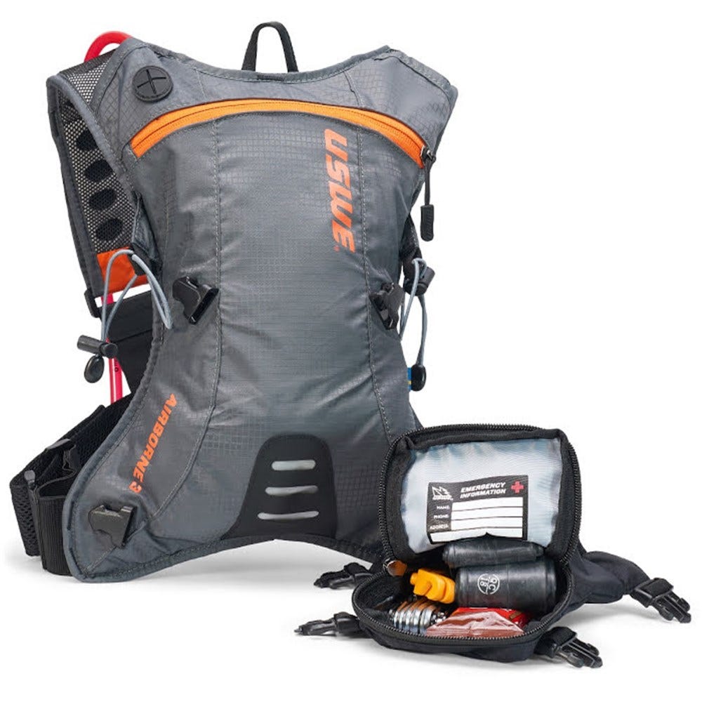 USWE 21 Airborne 3 Elite Hydration Pack 2.0L Grey/Orange