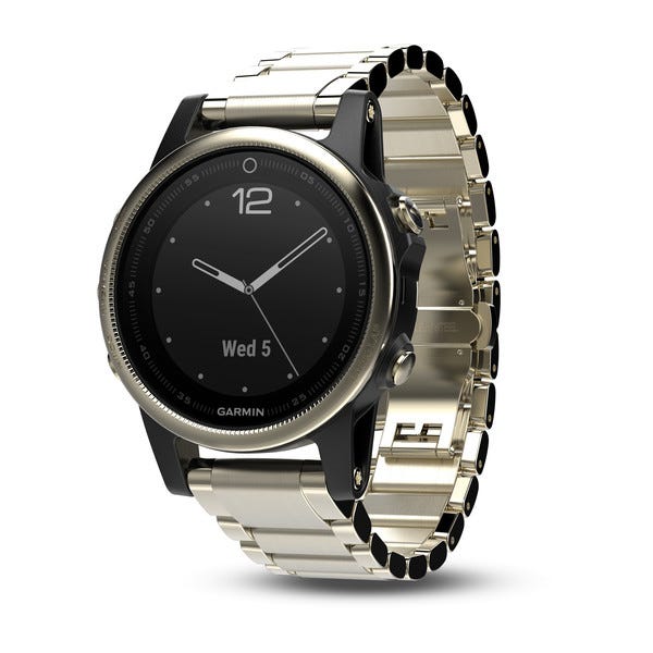 Garmin Fenix 5S Sapphire GPS Sports Watch Champagne/Metal Band
