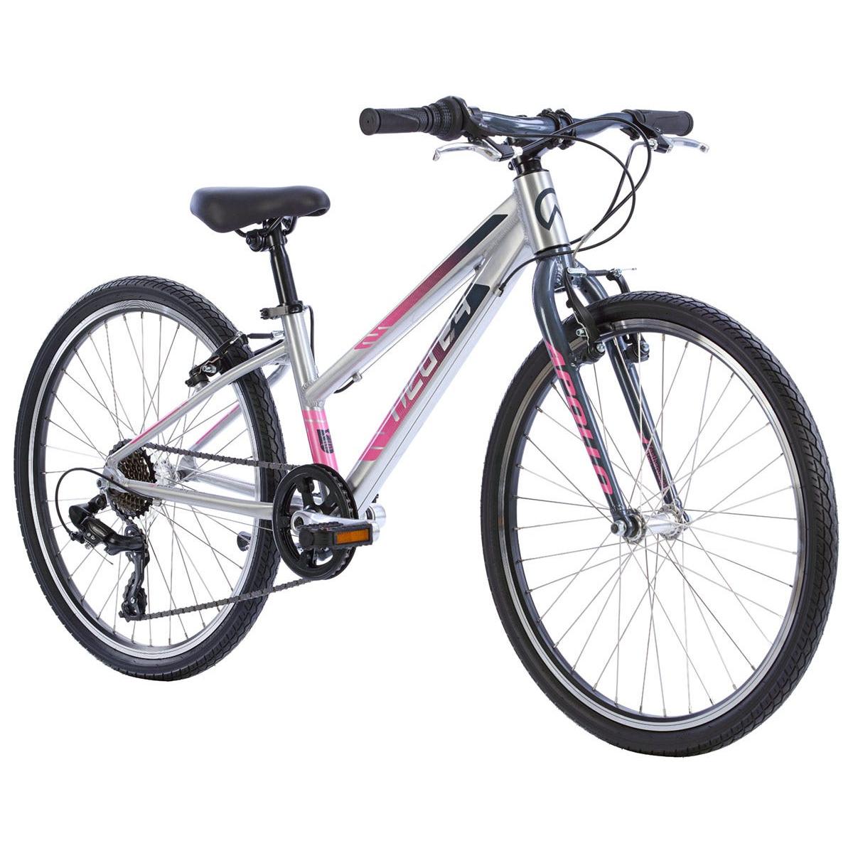 Neo Kids Bike 24'' 7-Speed Brushed Alloy Charcoal/Pink Fade