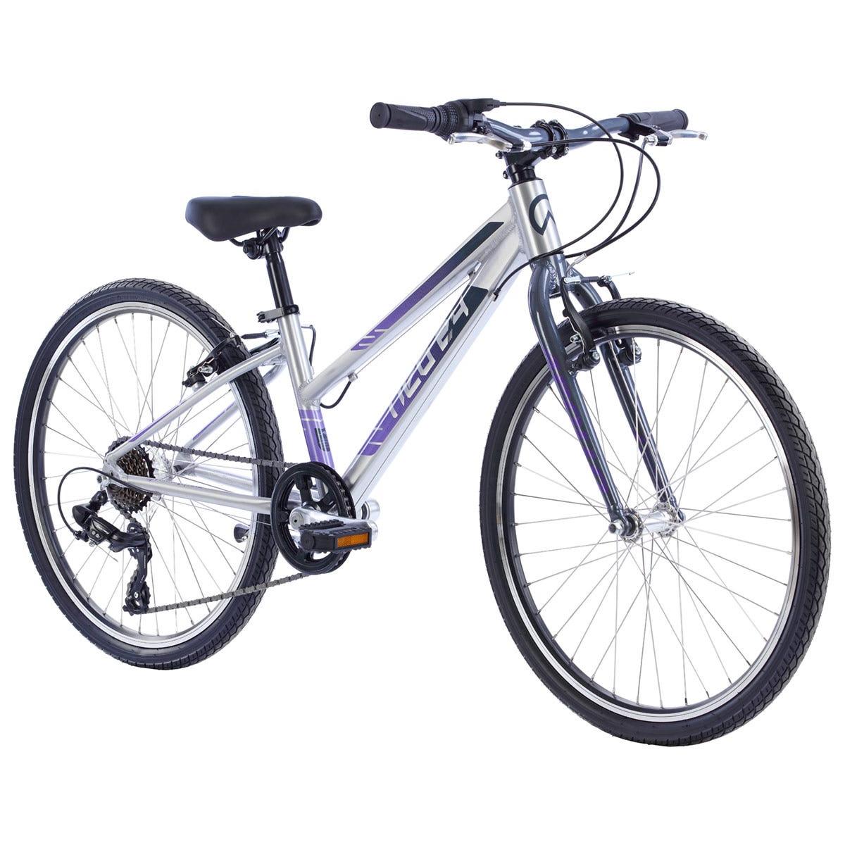 Neo Kids Bike 24'' 7-Speed Silver with Charcoal Lavender Fade