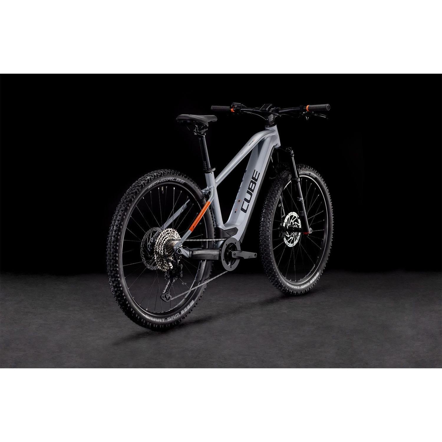 Cube Reaction Hybrid SL 750 Electric Hardtail Mountain Bike Polar Silver 'n' Orange