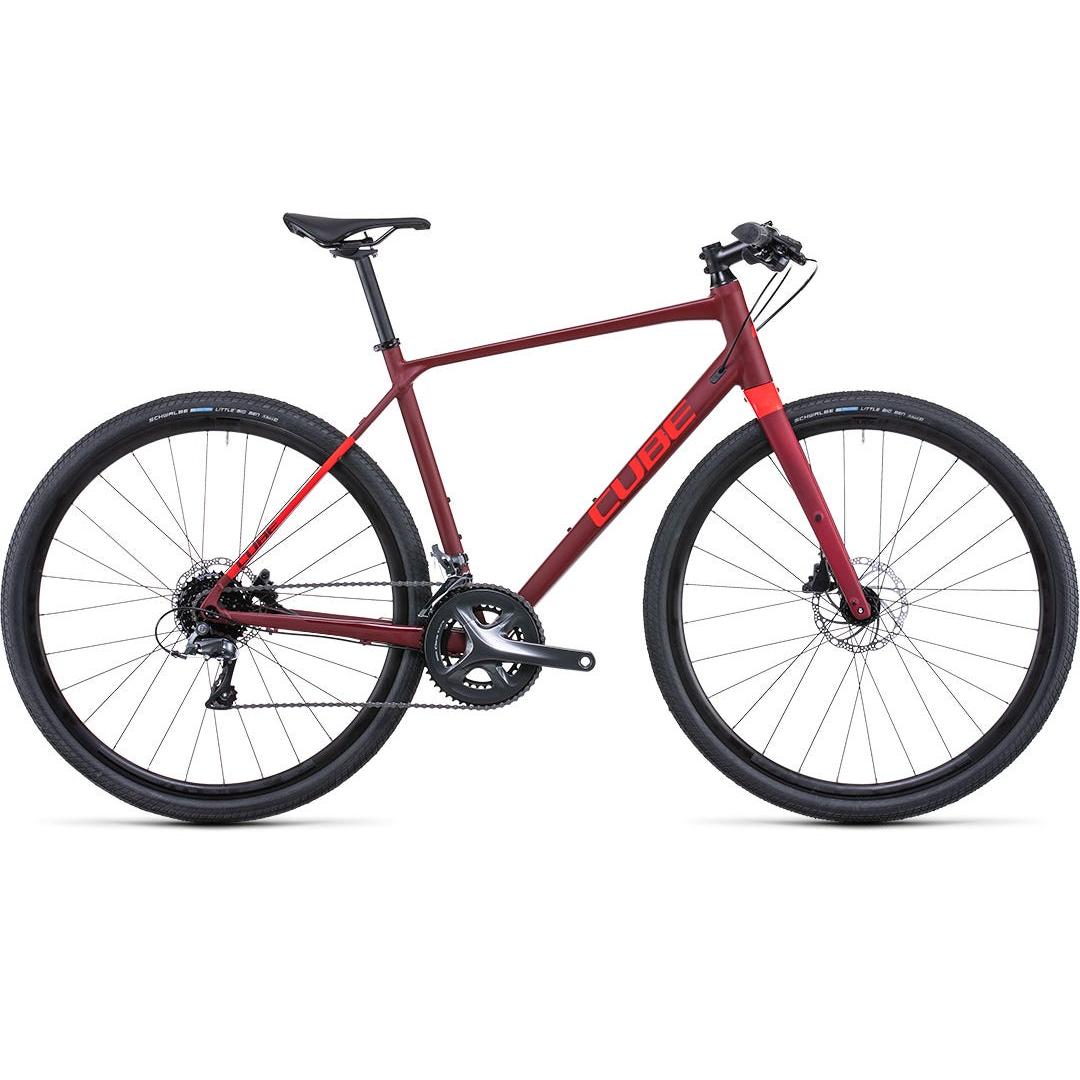 Cube SL Road Flat Bar Road Bike Dark Red 'n' Red