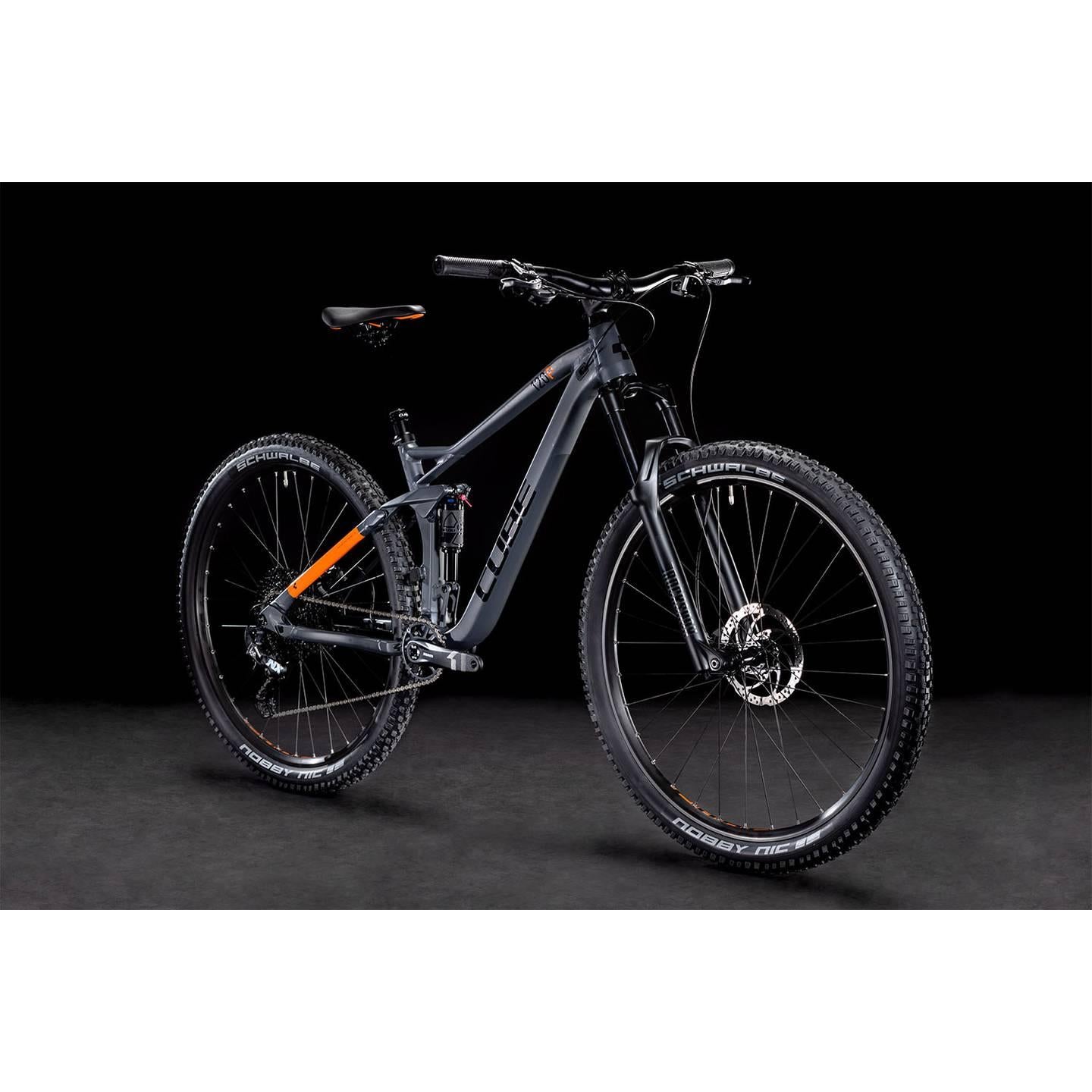 Cube Stereo 120 Pro Dual Suspension Mountain Bike Grey 'n' Orange
