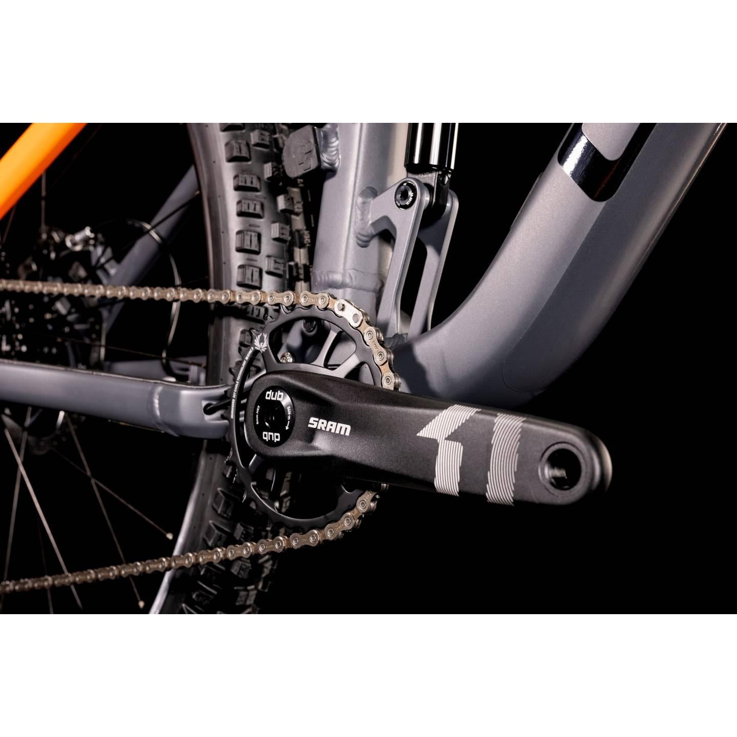 Cube Stereo 120 Pro Dual Suspension Mountain Bike Grey 'n' Orange