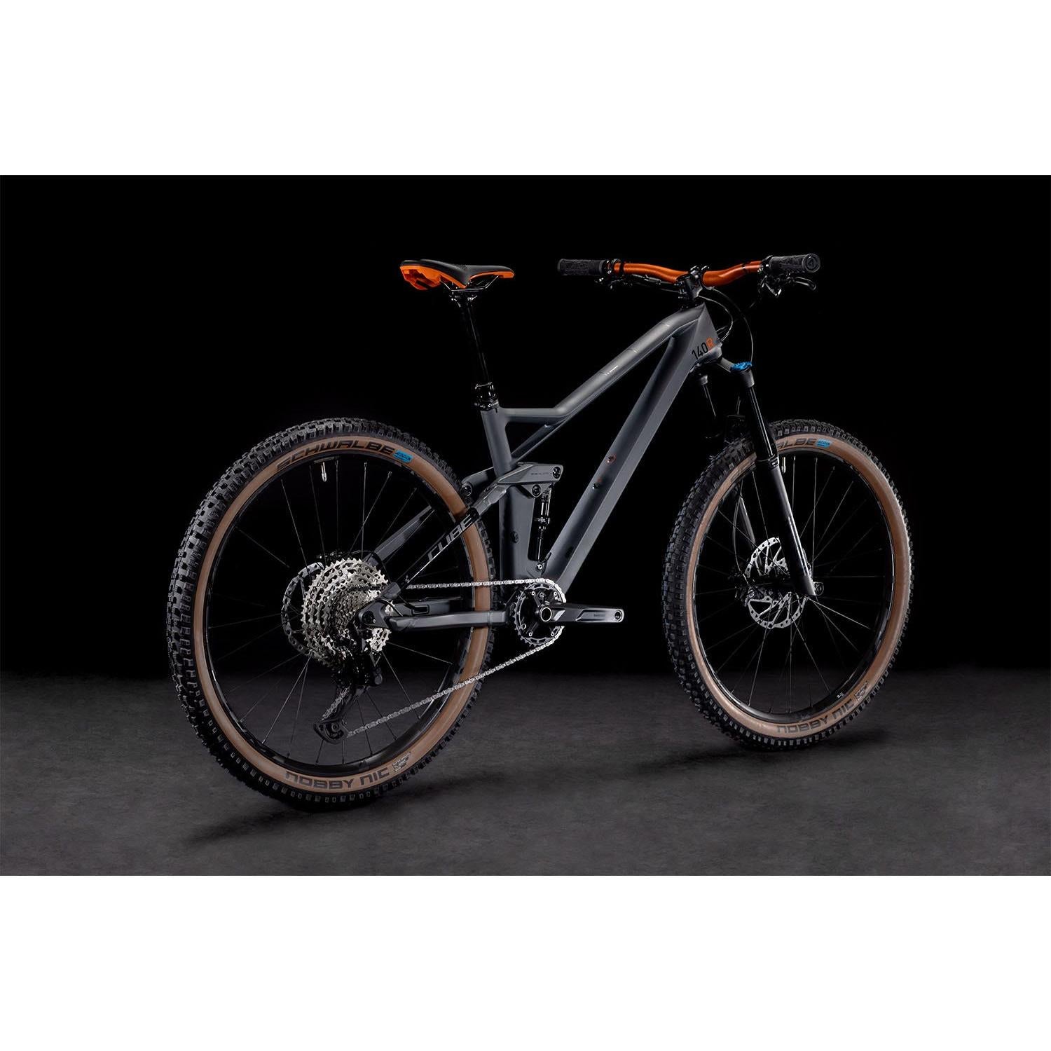 Cube Stereo 140 HPC Race Dual Suspension Mountain Bike Grey 'n' Orange