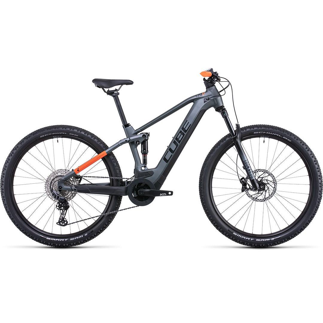 Cube Stereo 120 Pro 625 Dual Suspension Electric Mountain Bike Flashgrey 'n' Orange