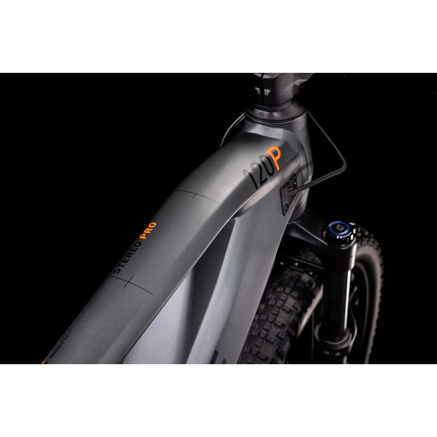 Cube Stereo 120 Pro 625 Dual Suspension Electric Mountain Bike Flashgrey 'n' Orange