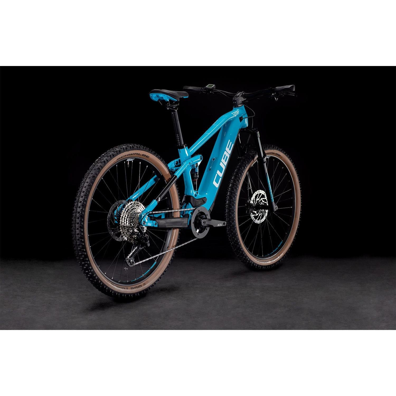 cube stereo hybrid 120 pro 625 sky blue ́n ́white Cube Stereo Hybrid 120 Pro 625 Electric Dual Suspension Mountain Bike Sky Blue 'n' White XS