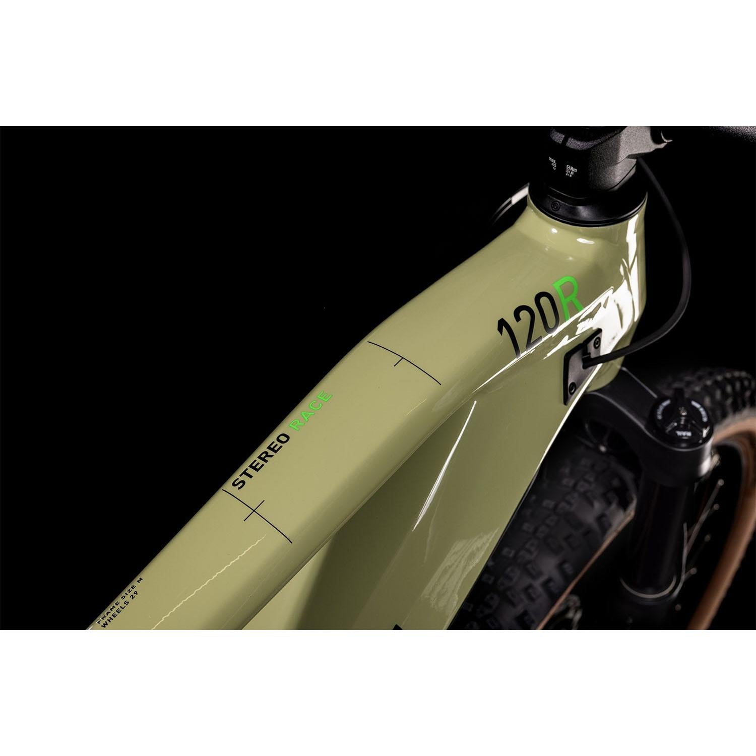 cube stereo hybrid 120 race 625 frozen green Cube Stereo Hybrid 120 Race 625 Electric Dual Suspension Mountain Bike Green 'n' Flash Green MD
