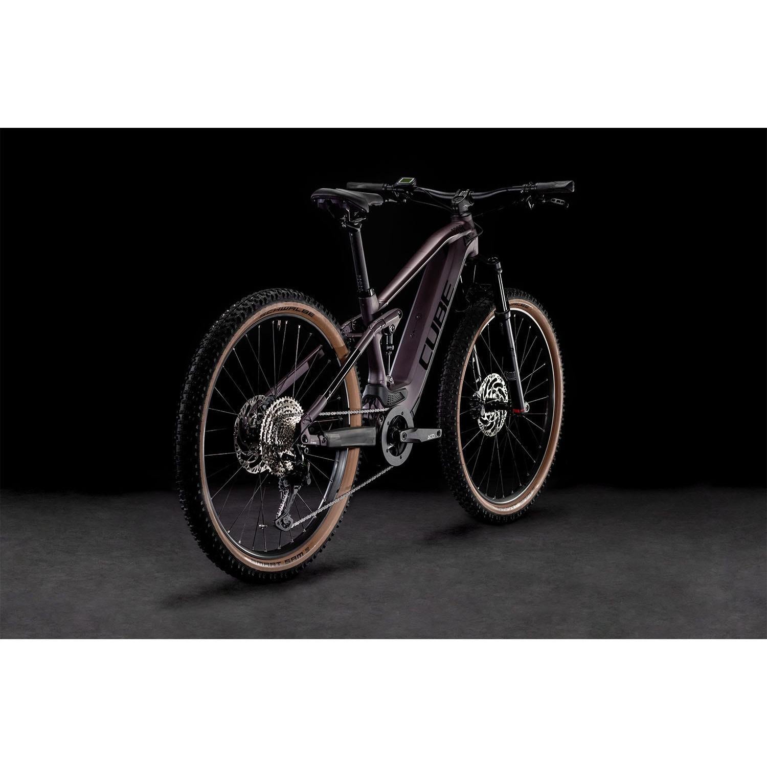 Cube Stereo Hybrid 120 Race 625 Electric Dual Suspension Mountain Bike Smoky Lilac 'n' Black MD