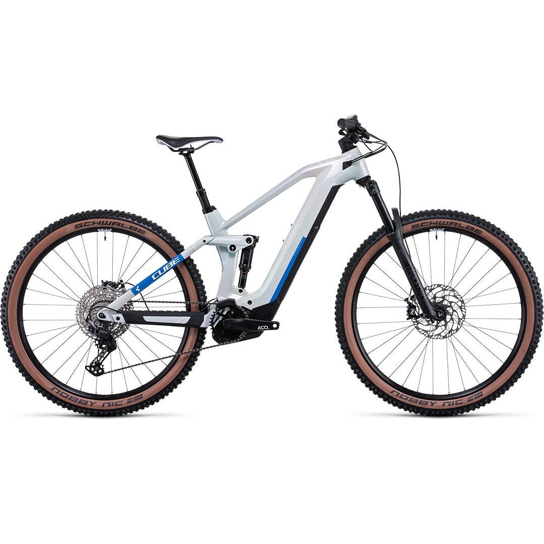 Cube Stereo Hybrid 140 HPC Pro 625 Electric Dual Suspension Mountain Bike Prisma Grey 'n' Blue
