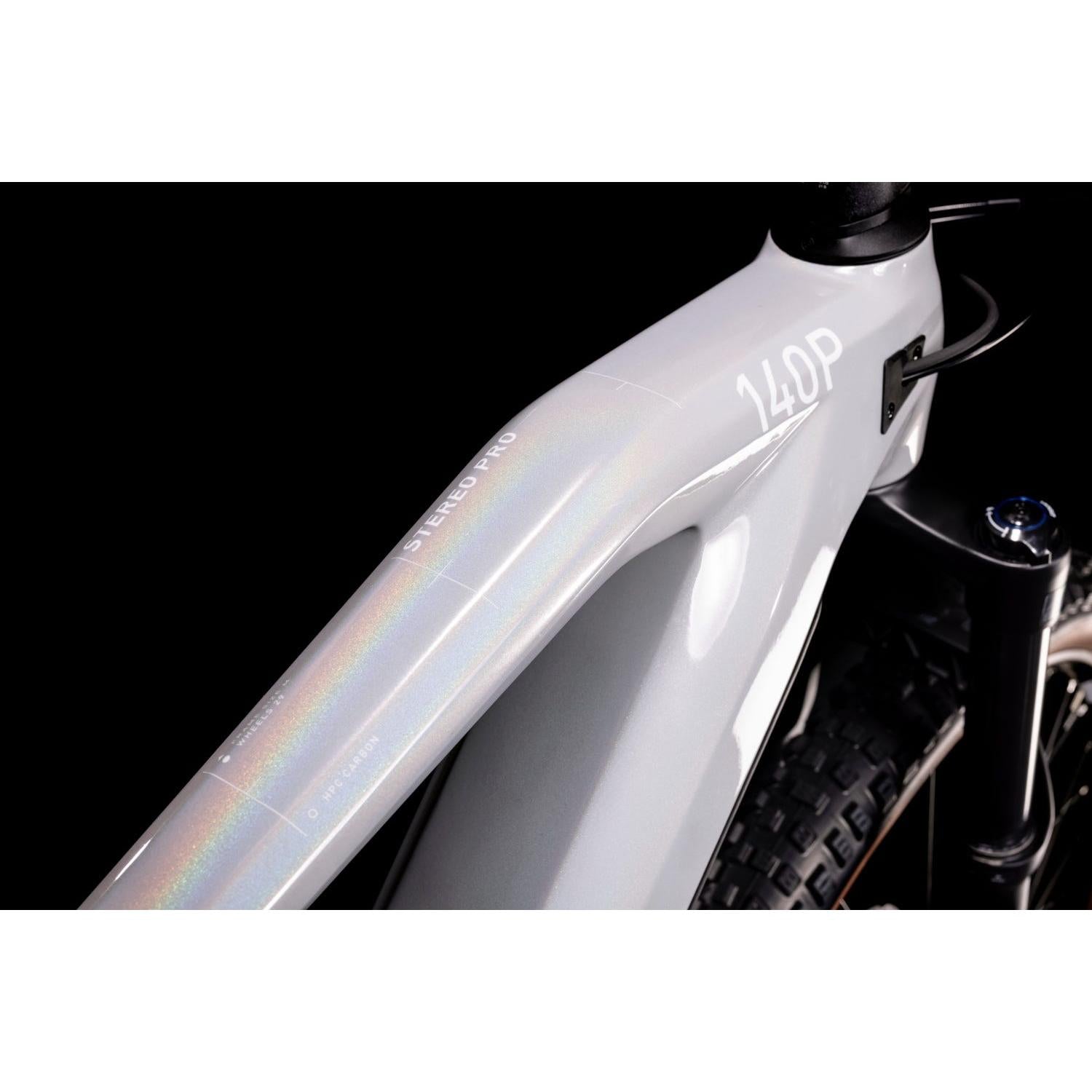 Cube Stereo Hybrid 140 HPC Pro 625 Electric Dual Suspension Mountain Bike Prisma Grey 'n' Blue
