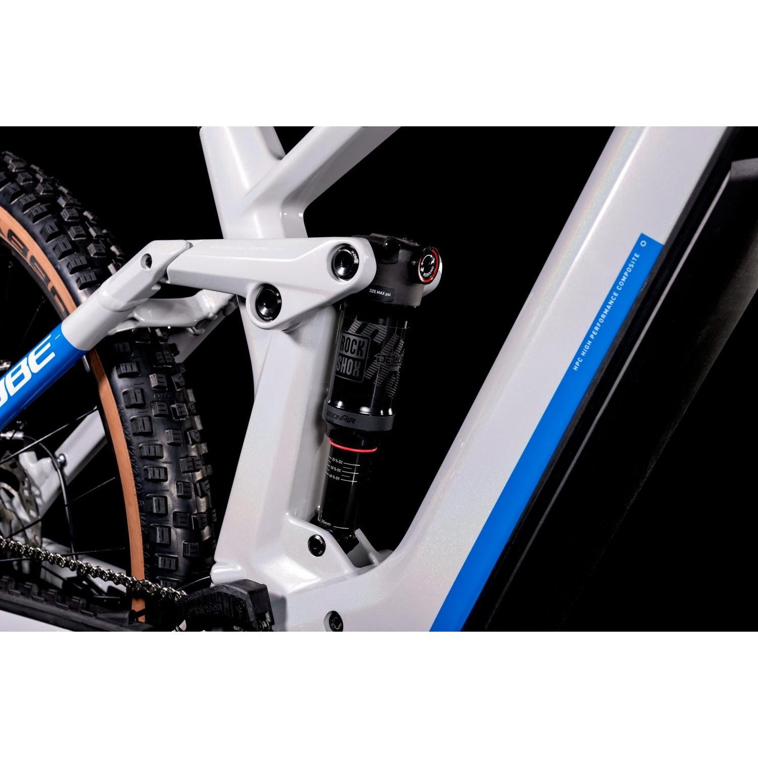 Cube Stereo Hybrid 140 HPC Pro 625 Electric Dual Suspension Mountain Bike Prisma Grey 'n' Blue