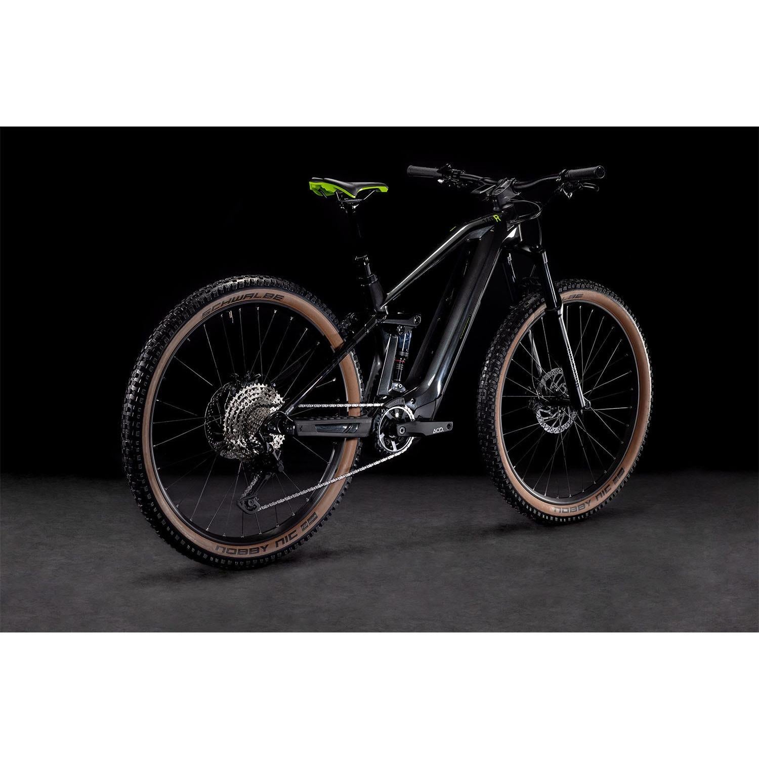 Cube Stereo Hybrid 140 HPC Race 625 Electric Dual Suspension Mountain Bike Grey 'n' Green