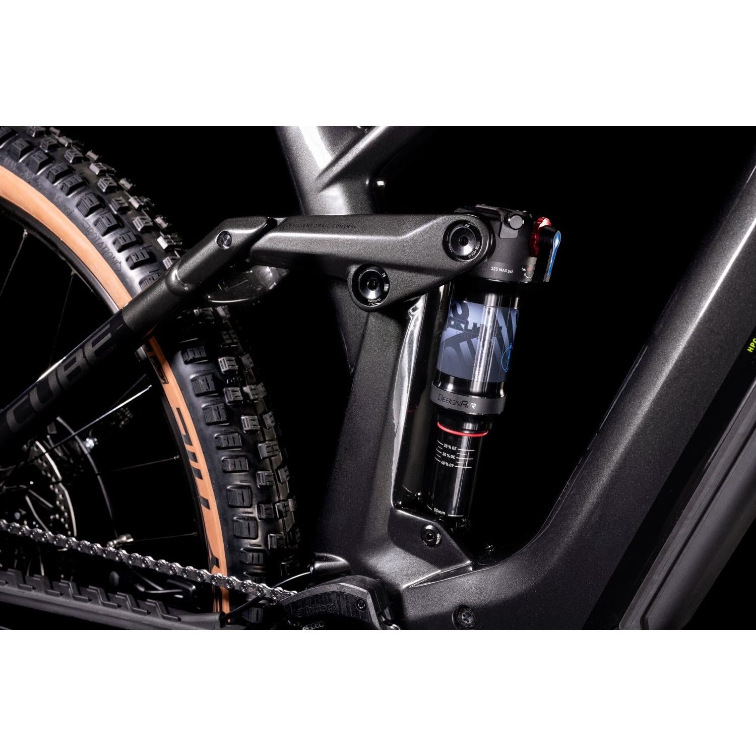 Cube Stereo Hybrid 140 HPC Race 625 Electric Dual Suspension Mountain Bike Grey 'n' Green