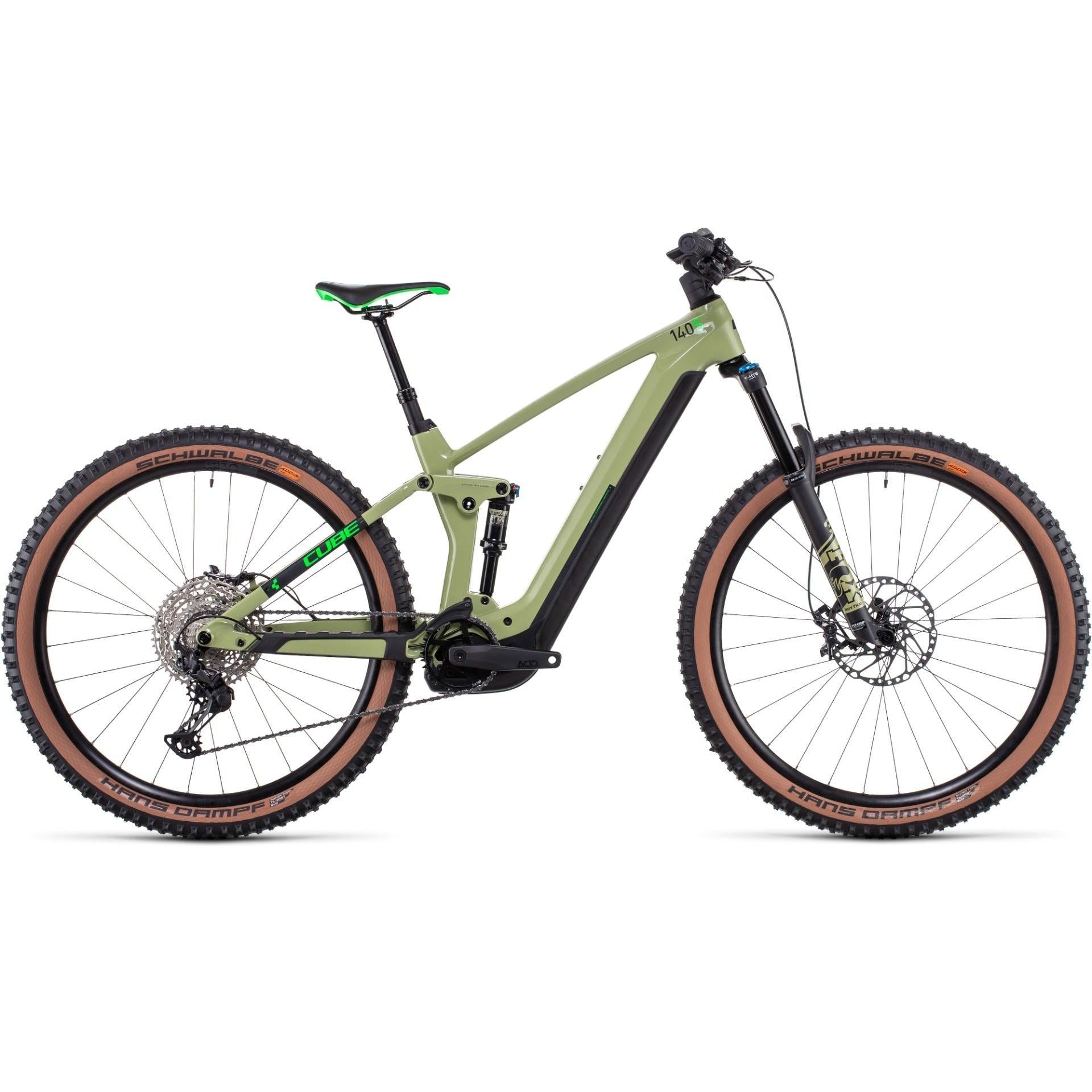 Cube Stereo Hybrid 140 HPC SL 750 Electric Dual Suspension Mountain Bike 29" Green 'n' Flash Green