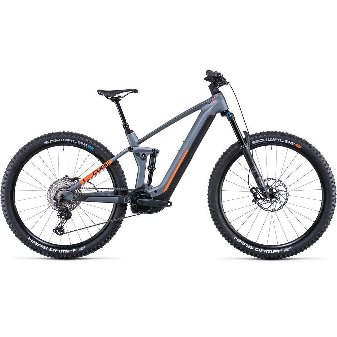 Cube Stereo Hybrid 140 HPC SL 625 Electric Dual Suspension Mountain Bike 27.5'' Grey 'n' Orange
