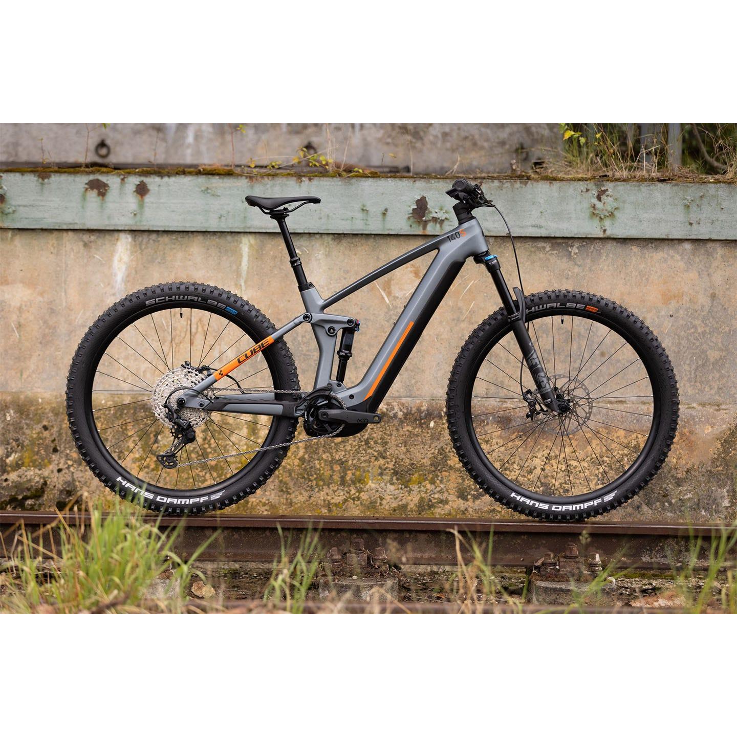 Cube Stereo Hybrid 140 HPC SL 625 Electric Dual Suspension Mountain Bike 27.5'' Grey 'n' Orange