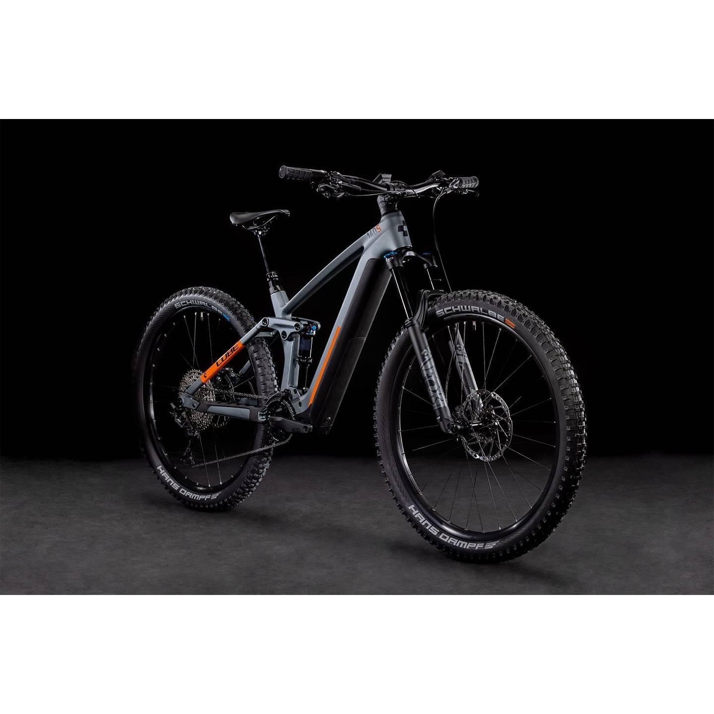 Cube Stereo Hybrid 140 HPC SL 625 Electric Dual Suspension Mountain Bike 27.5'' Grey 'n' Orange