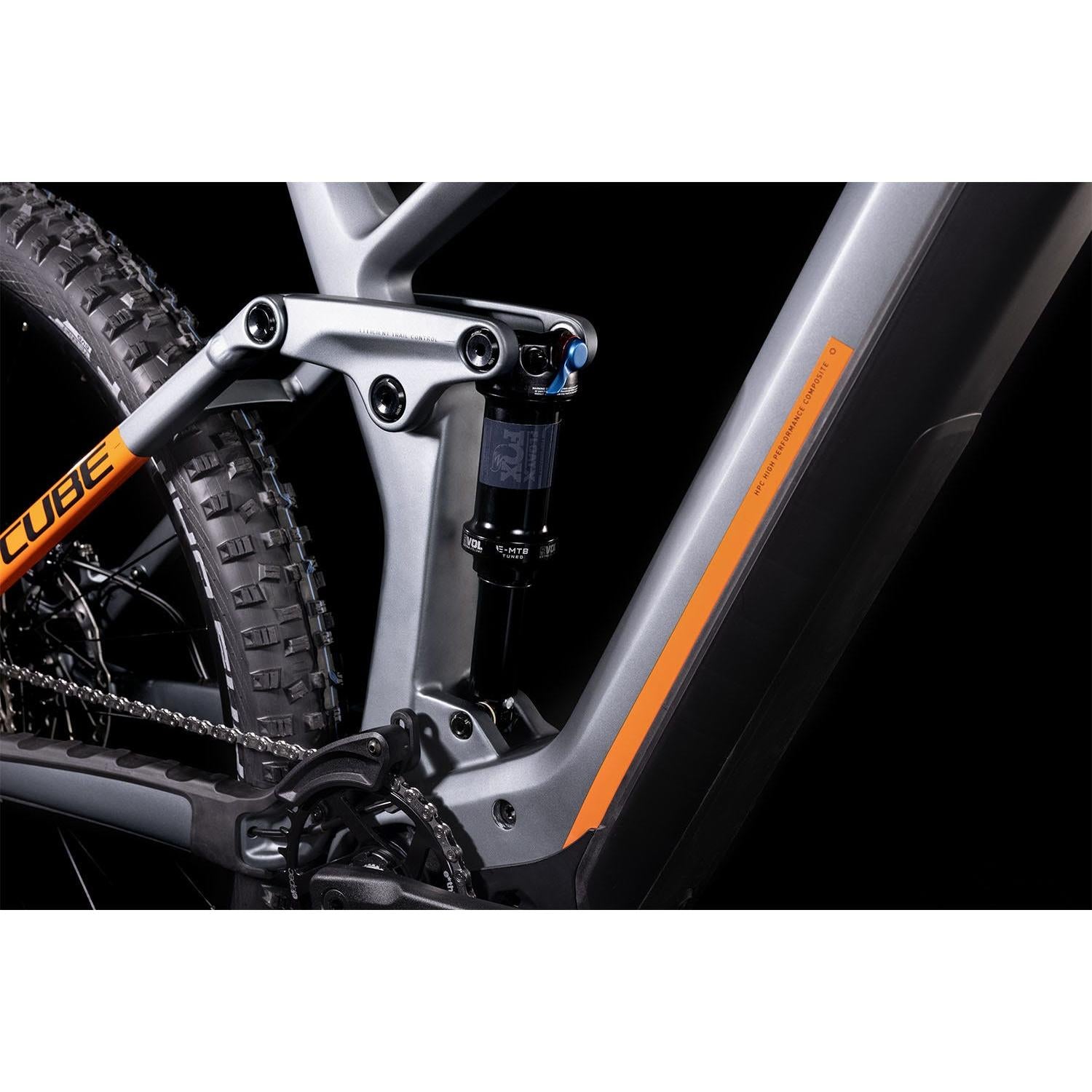 Cube Stereo Hybrid 140 HPC SL 625 Electric Dual Suspension Mountain Bike 27.5'' Grey 'n' Orange