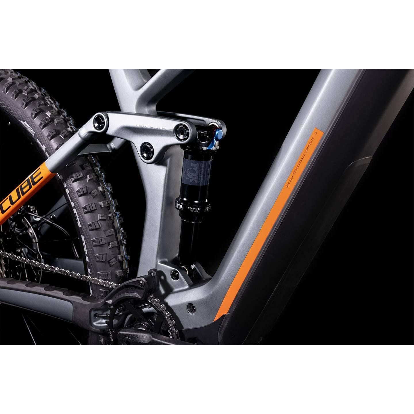 Cube Stereo Hybrid 140 HPC SL 750 Electric Dual Suspension Mountain Bike 29'' Grey 'n' Orange