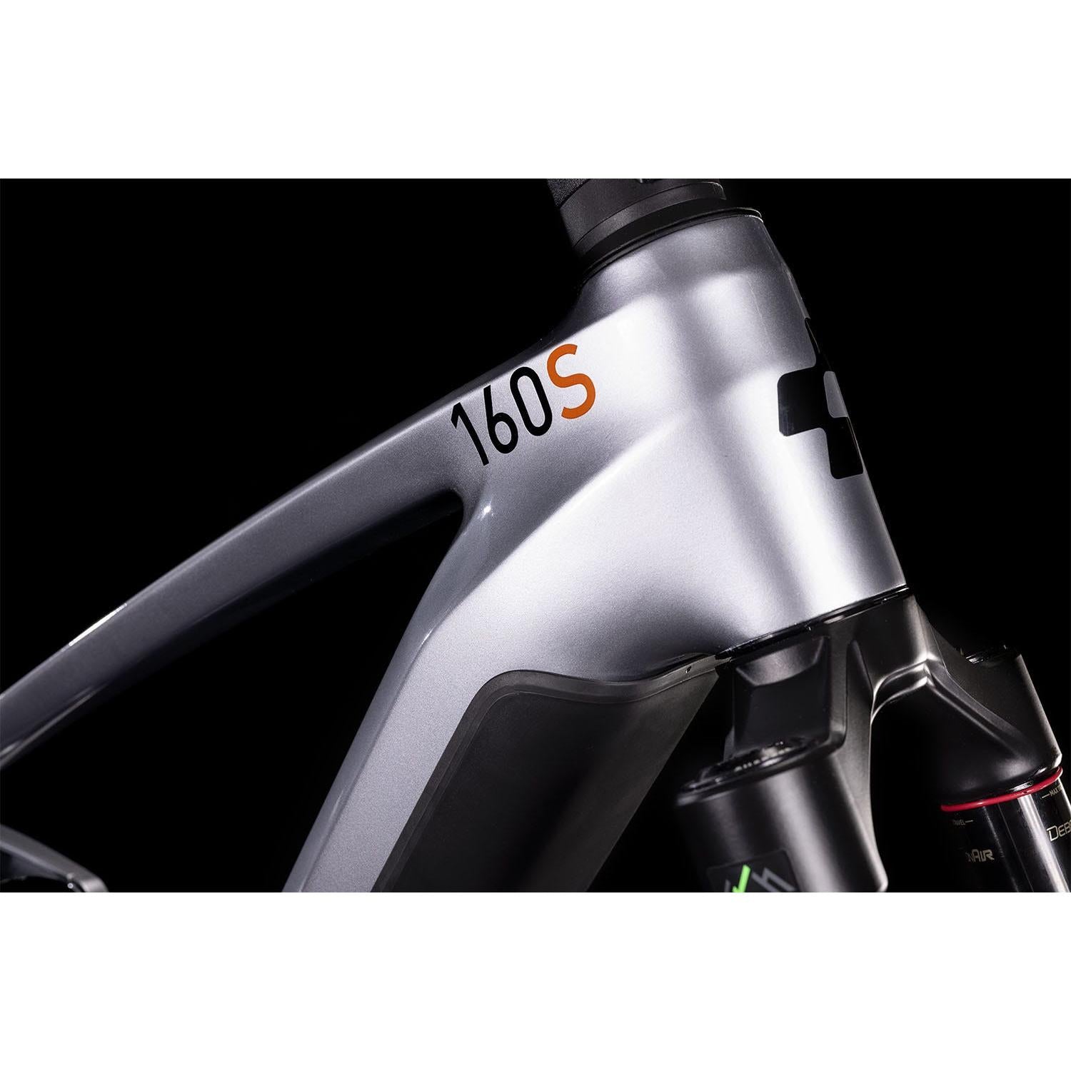 Cube Stereo Hybrid 160 HPC SL 750 27.5 Dual Suspension Electric Mountain Bike Polar Silver 'n' Orange