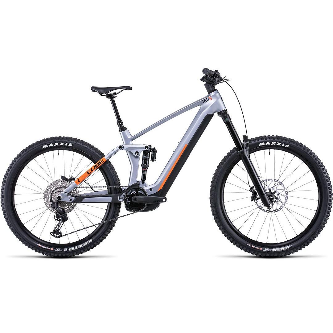 Cube Stereo Hybrid 160 HPC SL 625 Dual Suspension Electric Mountain Bike 27.5'' Polar Silver 'n' Orange