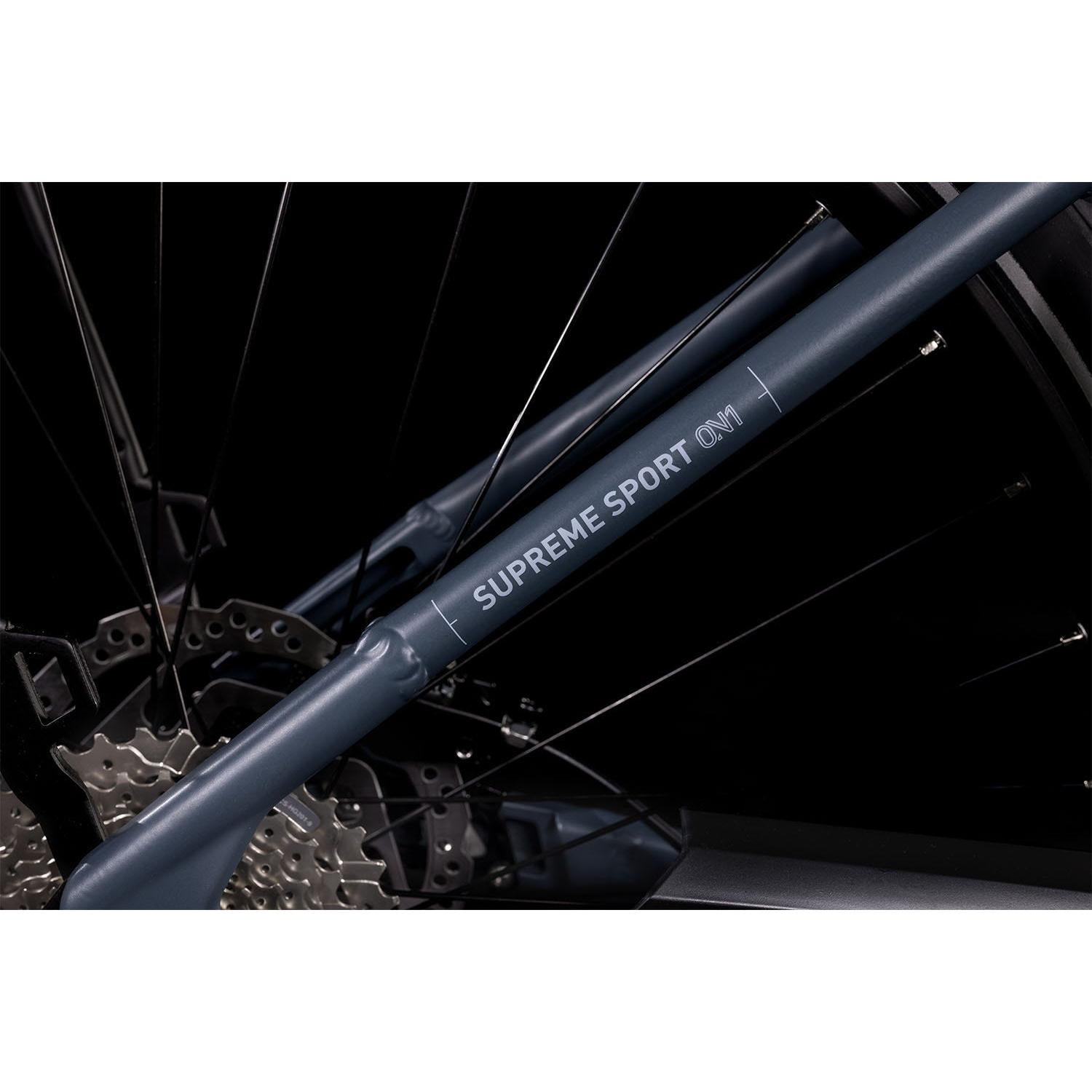 Cube Supreme Sport Hybrid ONE 400 EasyEntry Electric Hybrid Bike Grey Blue 'n' Blue
