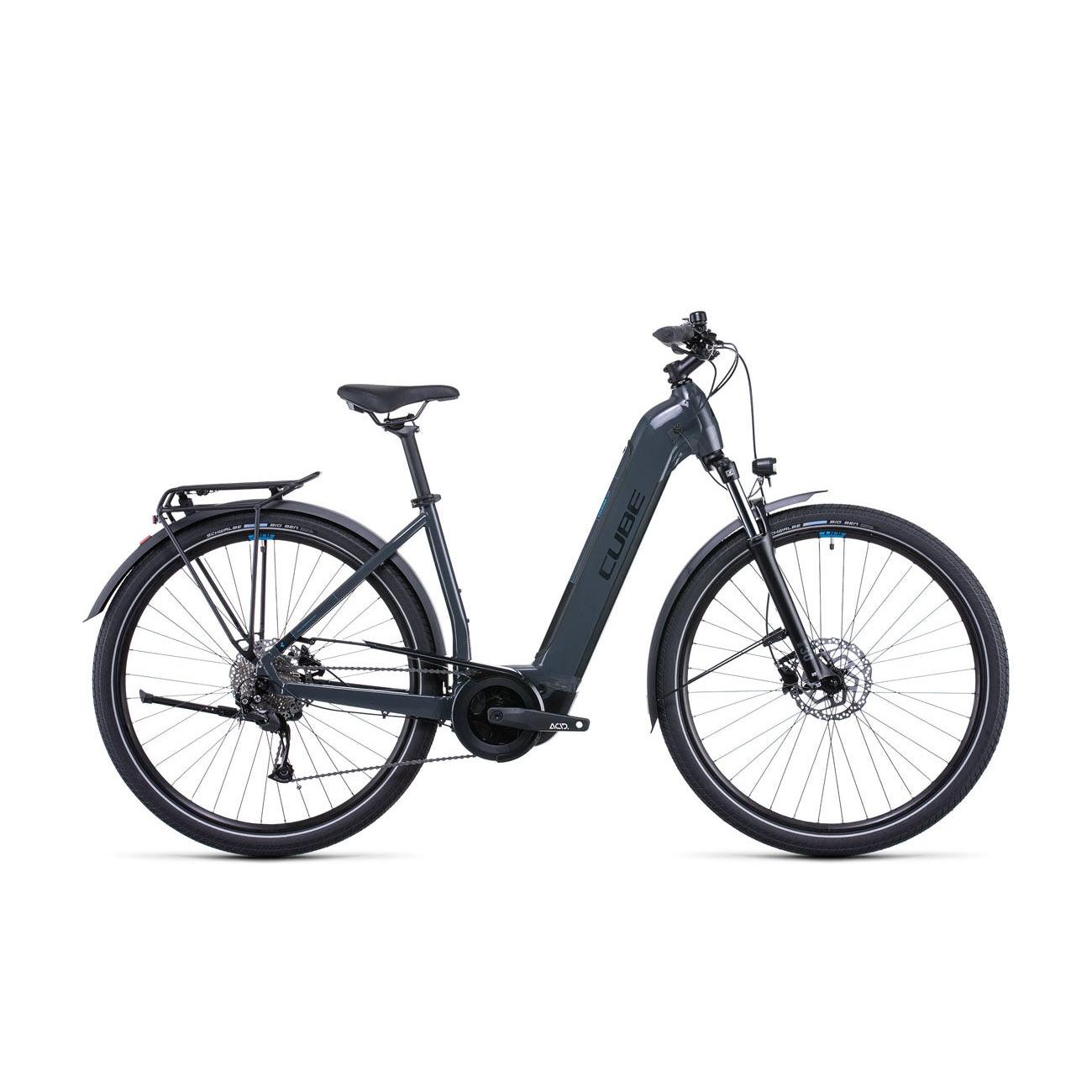 Cube Touring Hybrid ONE 500 EasyEntry Electric Hybrid Bike Grey Blue 'n' Blue