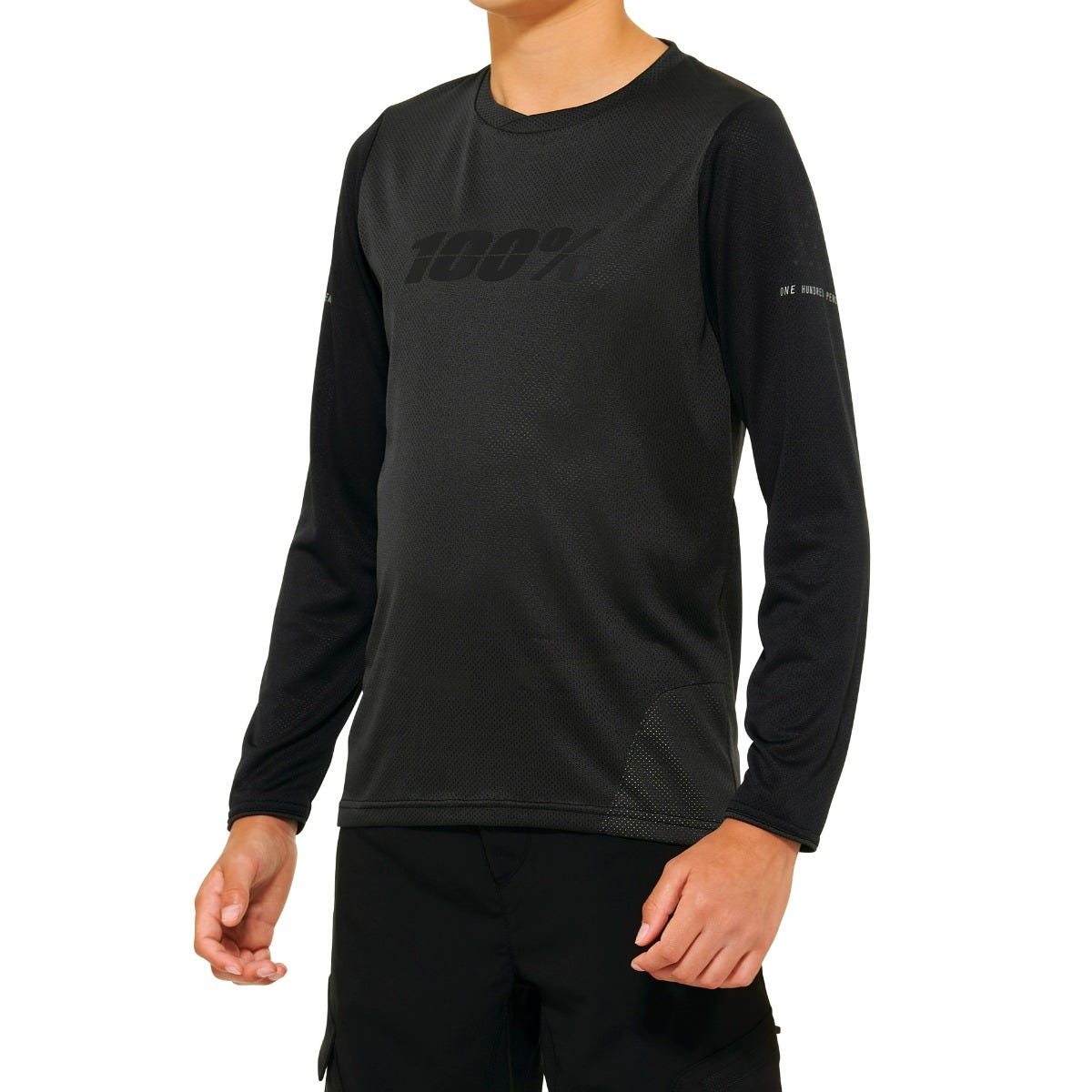 100% RIDECAMP Youth Long Sleeve Jersey Black/Charcoal