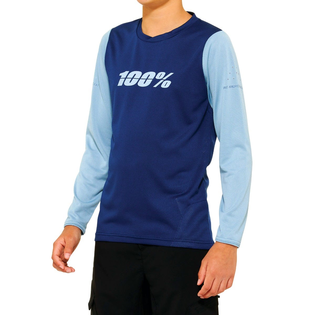 100% Ridecamp Youth Long Sleeve MTB Jersey Navy/Slate