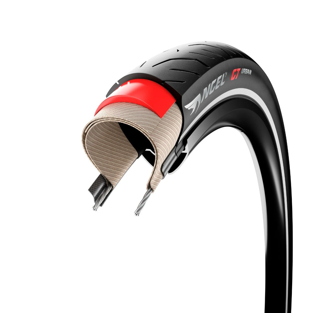 Pirelli Angel GT Urban Tyre Black w/ Reflective Stripes 700x45c