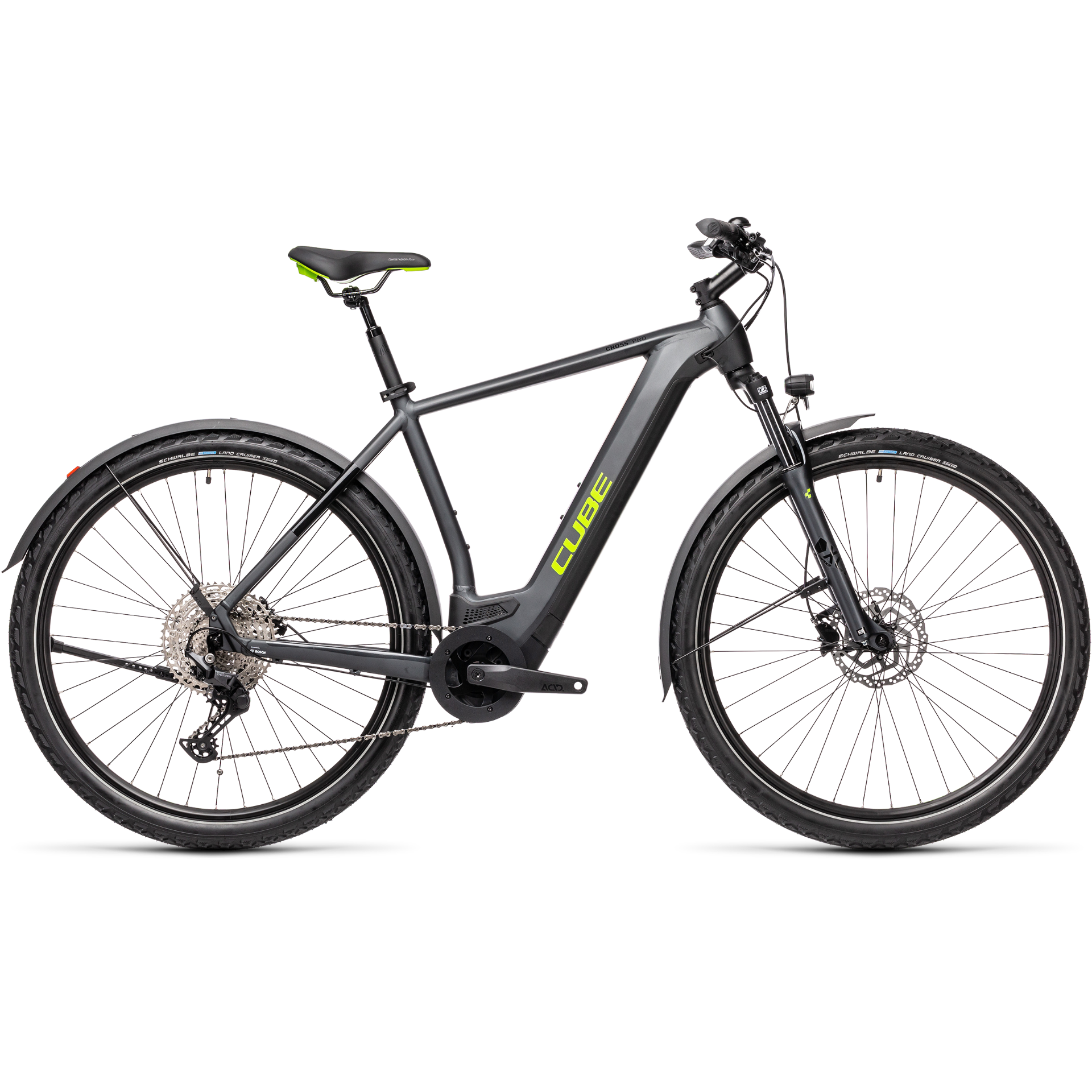 Cube Cross Hybrid Pro 500 Allroad Electric Hybrid Bike Iridium/Green – 99 Bikes