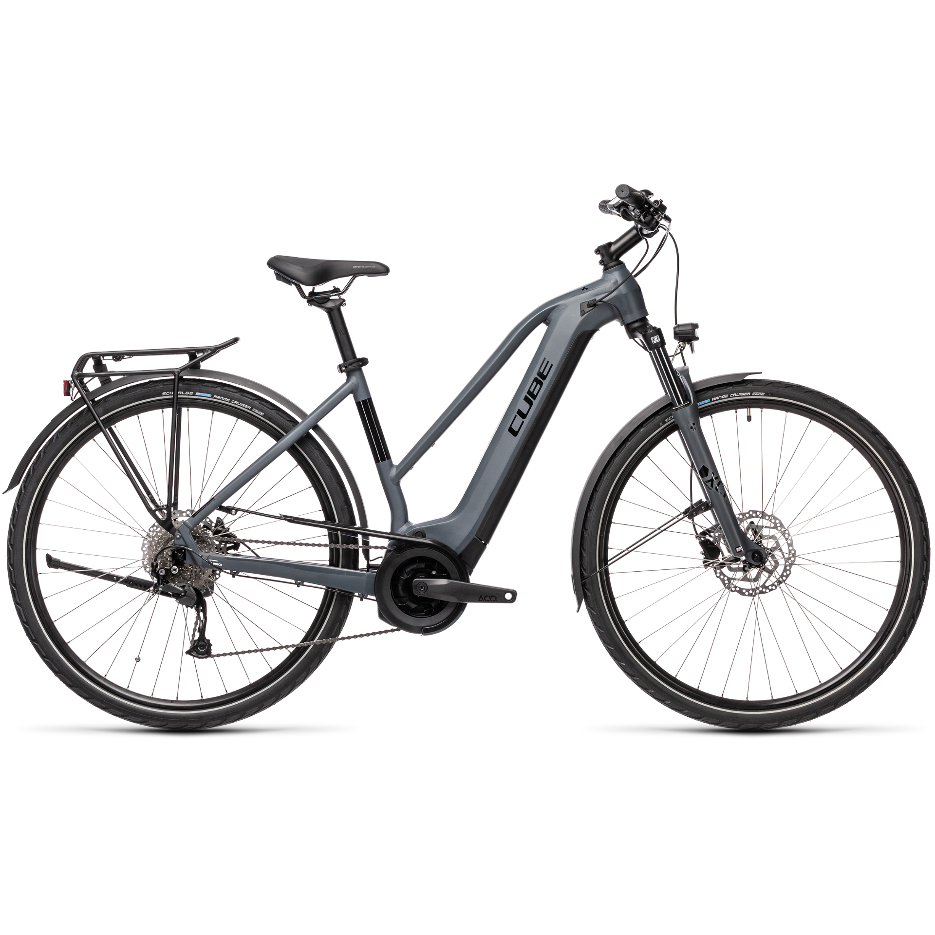 Cube Touring Hybrid ONE 500 Trapeze Electric Hybrid Bike Grey/Black