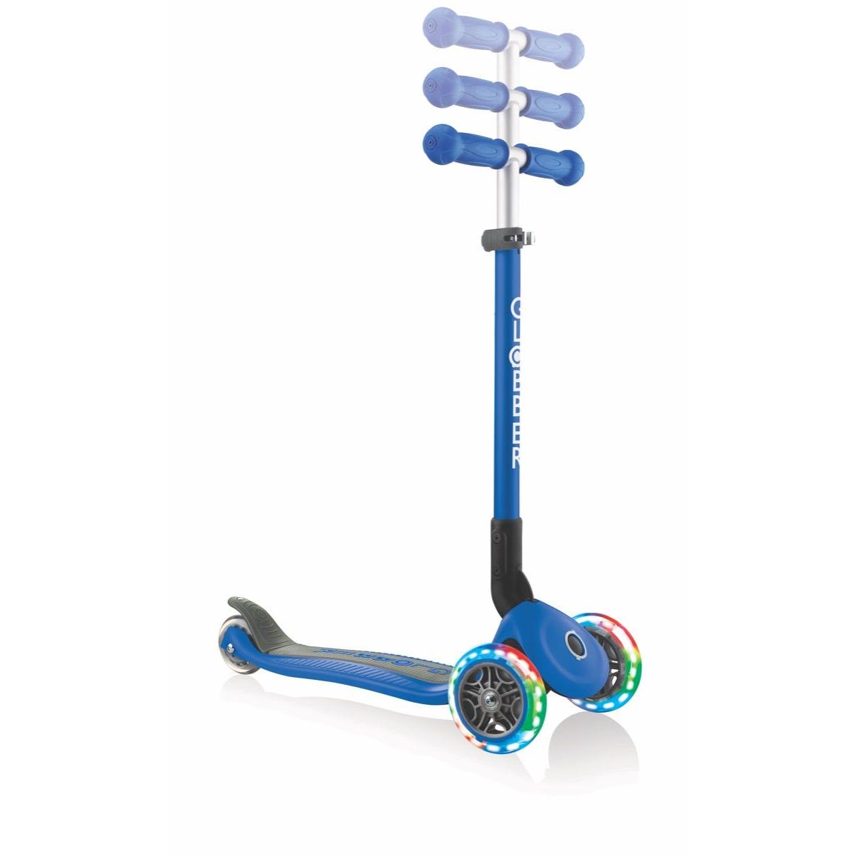Globber Primo Foldable Lights Scooter Navy Blue