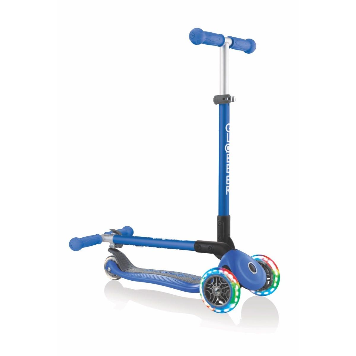 Globber Primo Foldable Lights Scooter Navy Blue