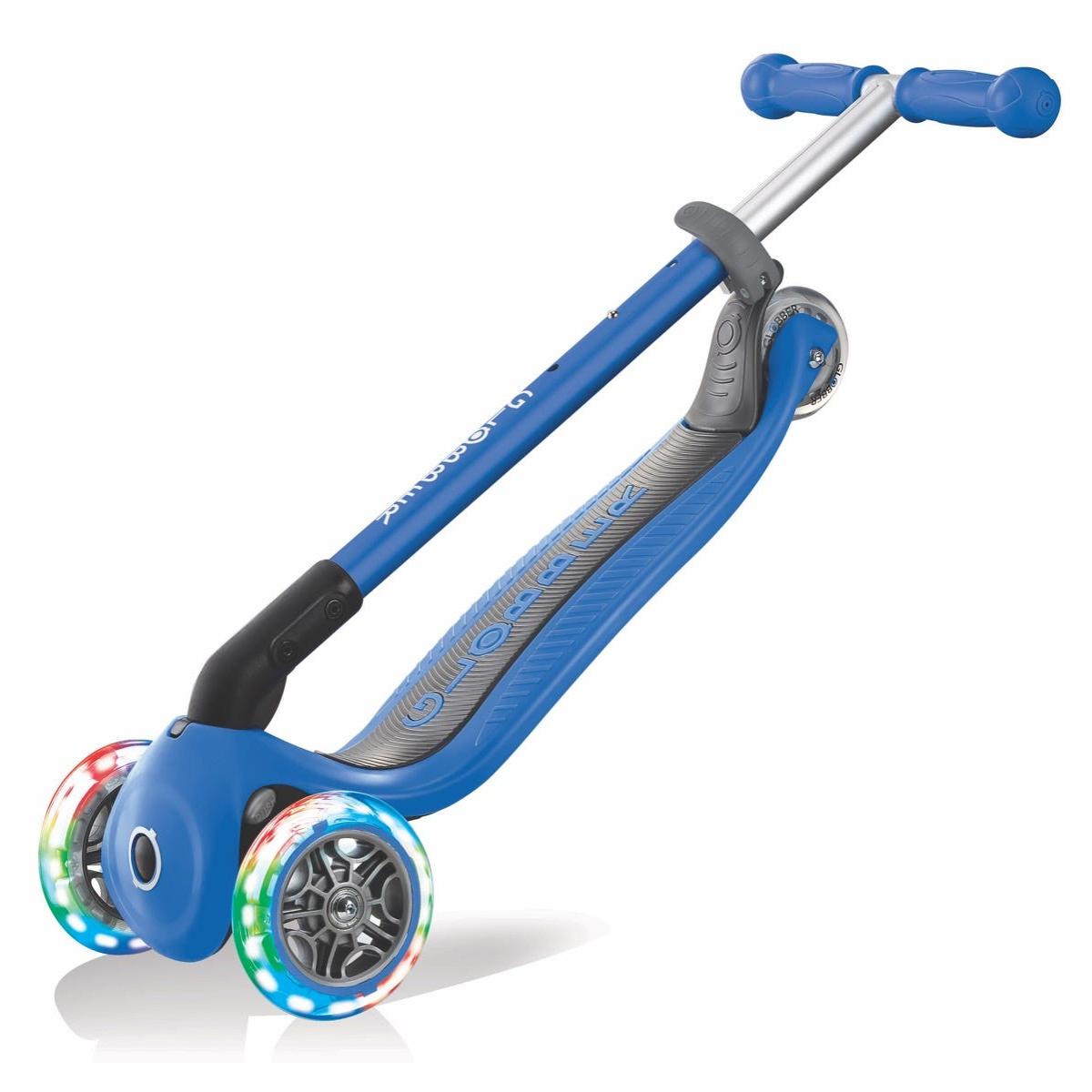 Globber Primo Foldable Lights Scooter Navy Blue