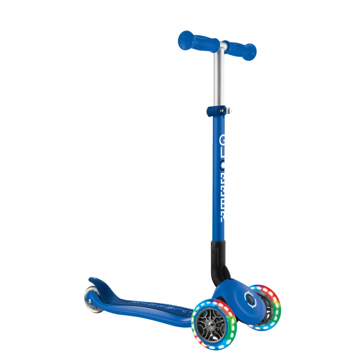 Globber Primo V2 Foldable Lights Kids Scooter Navy Blue