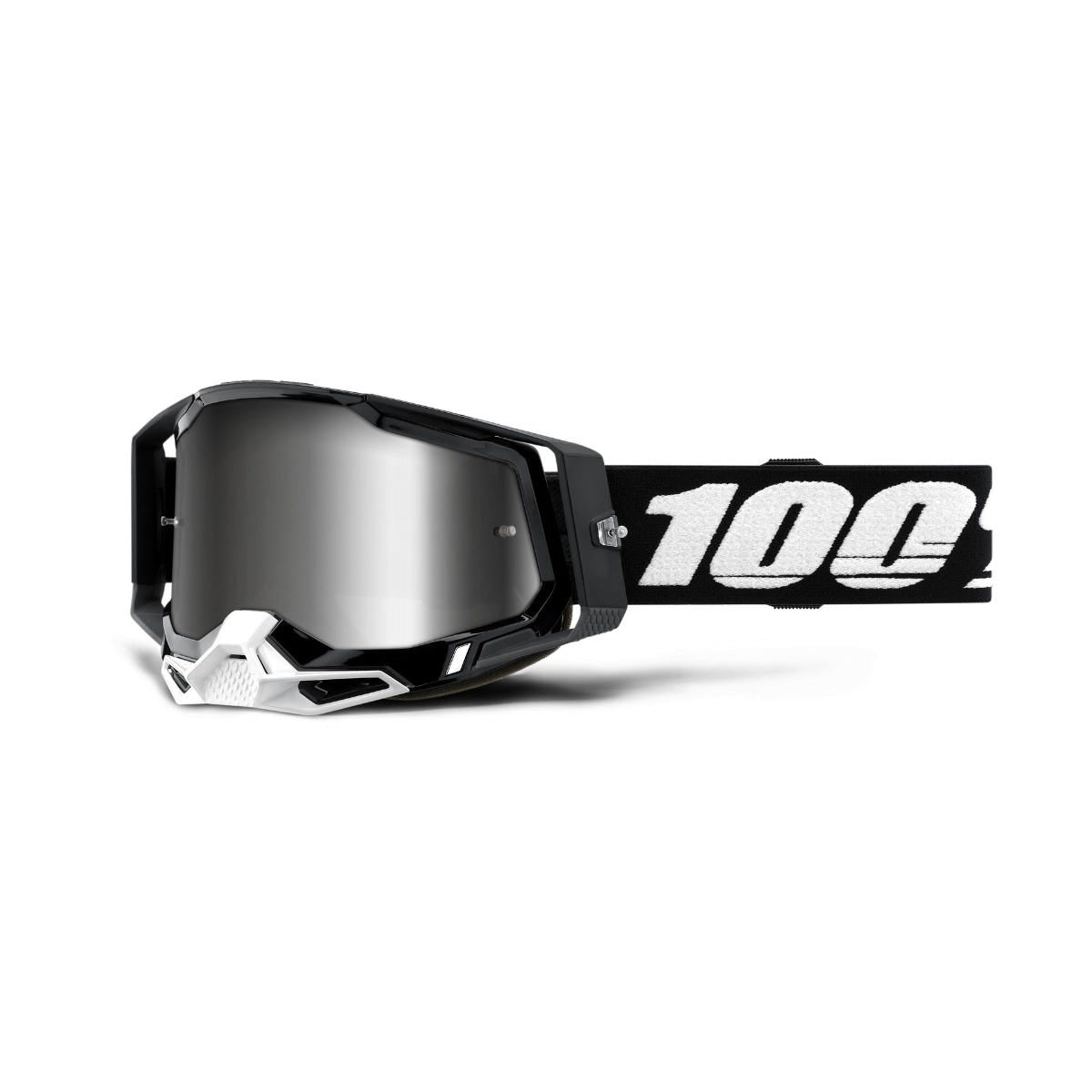 100% Racecraft 2 Goggles Black with Silver Mirror Lens