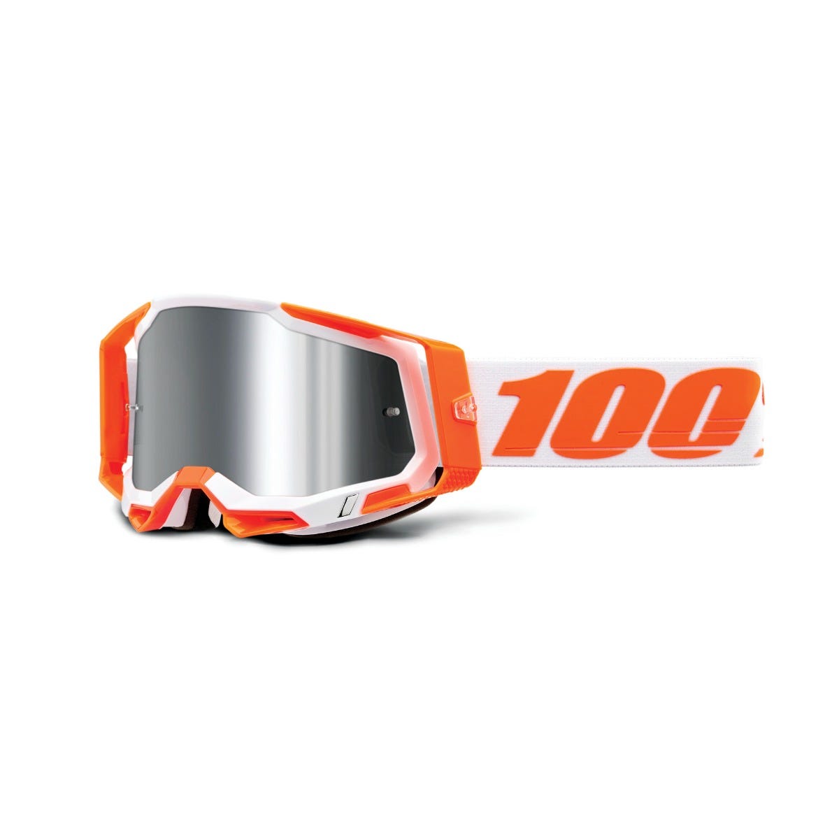 100% Racecraft 2 Goggles Orange with Silver Mirror Lens
