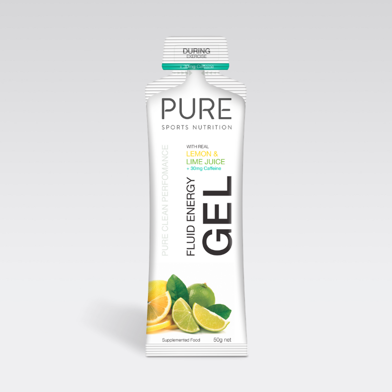 Pure Sports Nutrition Lemon Lime Caffeinated Fluid Energy Gel 50g